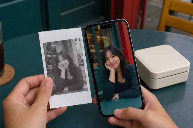 Receipt fisik dan hasil foto digital di ponsel